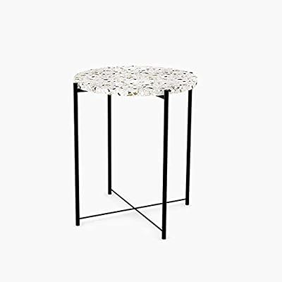 Lamac crafts - table basse d'appoint en terrazzo avec pieds en métal