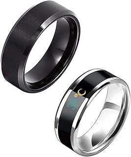 Bagues en acier titane avec incrustation celtique de dragon carillon jaune pour hommes