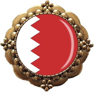 Drapeau de bahreïn 3d, broche en verre et cristal, souvenir en métal