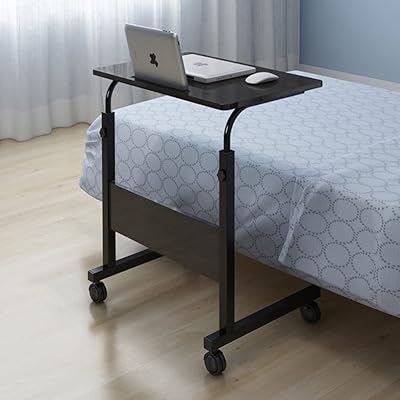 Table pour ordinateur portable en bois réglable en hauteur avec emplacement pour tablette