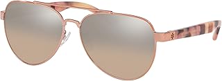 Lunettes de soleil pilote en métal tory burch pour femmes ty6070 57 mm