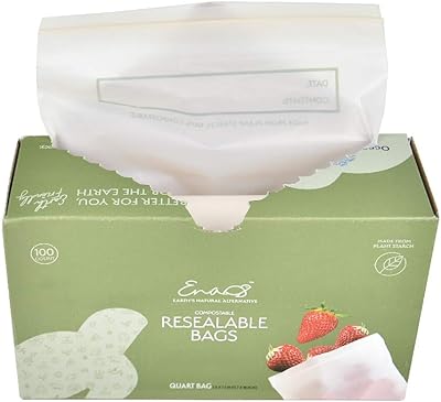 Sacs de conservation des aliments 100 % biodégradables [100 pièces] sacs de congélation