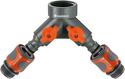 Valve en y pour tuyau d'arrosage gardena 36938 avec vannes de contrôle
