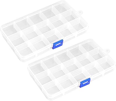 Agioda boîte de rangement en plastique transparent à 15 grilles avec séparateurs réglables, boîte de rangement pour bijoux, travaux manuels, perles, bijoux, rubans washi, matériel de pêche. Diaytar : L'e-commerce généraliste qui met le discount à l'honneur