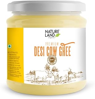 Un pot de ghee de vache premium de nature land organics, 400 grammes