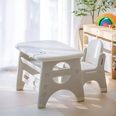 Nouvel ensemble de table de bureau classique pour enfants - meubles de table et de chaises d'étude - blanc. Catalogue géant, prix mini chez Diaytar Sénégal