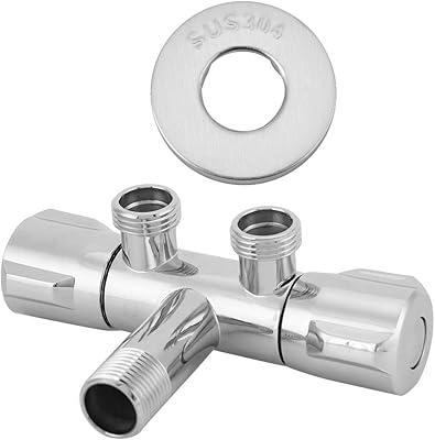 Valve de toilette, g1/2 super réfléchissante, double sortie, double arrêt pour comptoir