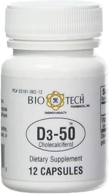 Vitamine d3 pharmaceutique bio-tech (d3-50 50 kui, 12 pièces)