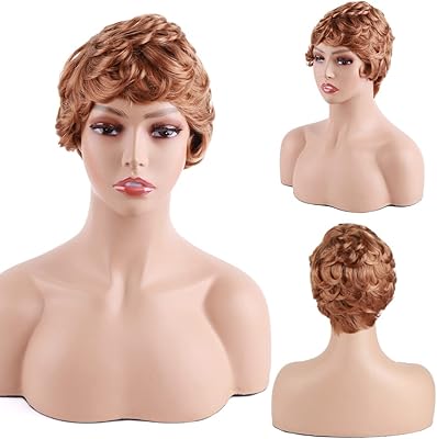 Perruques courtes pour femmes noires, perruques synthétiques bouclées pour femmes, perruque de cosplay