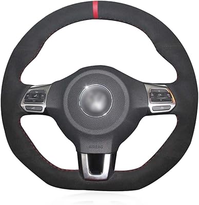 Hcdswsn couvre-volant de voiture pour volkswagen golf 6 gti mk6 polo gti scirocco