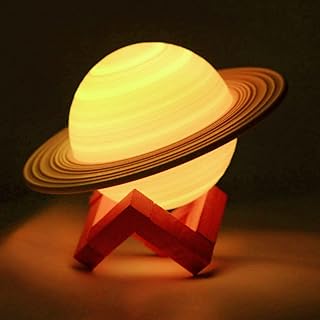 Lampe saturne, 16 couleurs led en forme d'étoile imprimée en 3d 6,4 pouces, rechargeable par usb et télécommande tactile pour la décoration de la chambre des enfants. Des produits authentiques à prix réduits sur Diaytar Sénégal