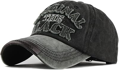 Casquette de baseball brodée noire classique chapeau de camionneur en denim