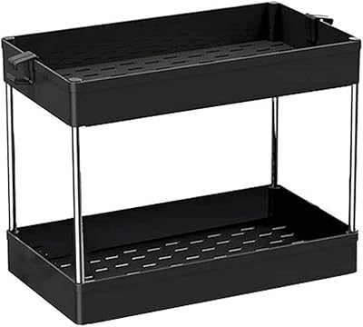 Organisateur sous armoire de bain support de rangement évier à 2 niveaux