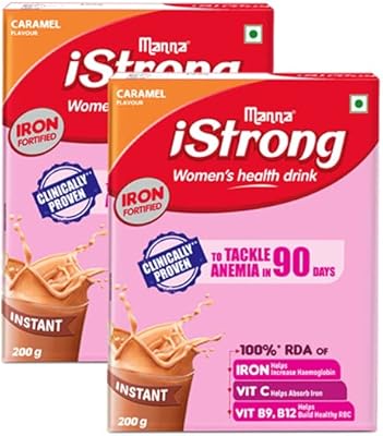 Manna istrong 400g, caramel. mélange de boissons santé millet pour femmes. boisson énergisante.
