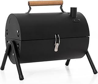 Gril à charbon portable multifonctionnel réglable, petit gril à fumer en métal
