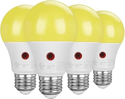 4 lumières extérieures led capteur du crépuscule à l'aube ampoules jaunes