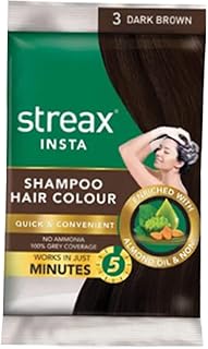Streax insta shampooing coloration 25 ml - sachet marron foncé