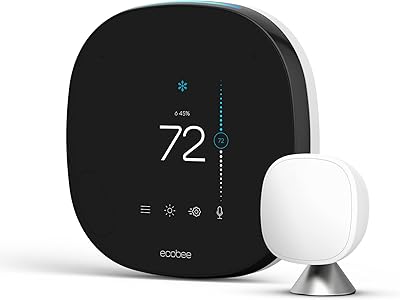Thermostat intelligent ecobee avec commande vocale, noir