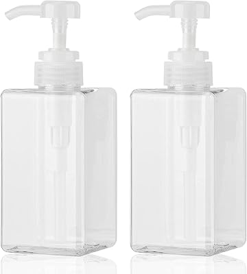 Distributeur de bouteilles à pompe carrées rechargeables en plastique, flacon de lotion vide