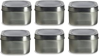 Boîtes carrées en métal argenté de 8 oz avec fenêtre de visualisation