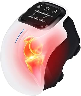 Masseur de genou en fibre avec chaleur et pétrissage pour soulager la douleur