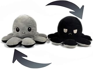 Jouets en peluche de poulpe mignons, poupée de poulpe pliable réversible, poupée d'animal