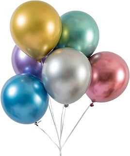 50 ballons de fête en latex de 12 pouces à hélium chromés brillants