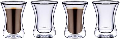Tasses à café en verre à double paroi blackstone estikana, adaptées au thé