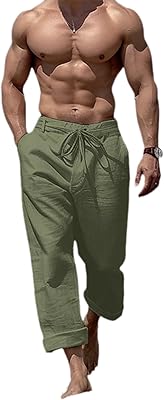 Pantalon de plage décontracté pour hommes, couleur unie, pantalon respirant ample à la mode,