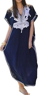 Robe longue pour femme, caftan long, robe longue, manches 3/4, grande taille, robe