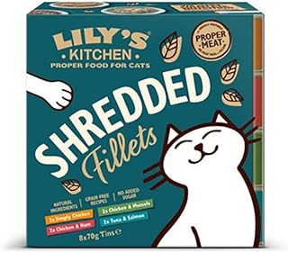 Multipack de nourriture humide pour chats au filet râpé lily's kitchen (8x70g)