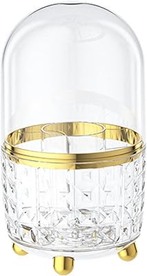 Porte-pinceaux de maquillage en plastique résistant à la poussière avec couvercle transparent