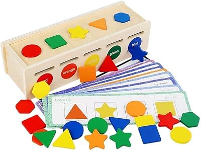 Jouet de tri de formes et de couleurs en bois avec boîte
