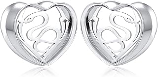 0g - 1\"(8mm-25mm) acier inoxydable coeur cool serpent oreille piercing tunnels d'oreille jauges bouchons civière expanseur bijoux de corps 2pcs. Diaytar : Des prix qui défient toute concurrence