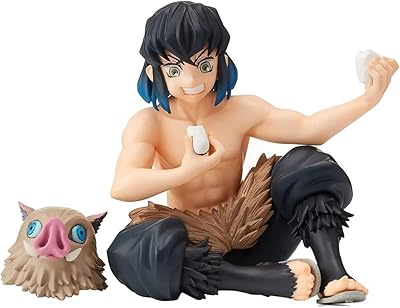 Figurines d'anime démoniaques assises et mangeant des boulettes de riz (inosuke-h)