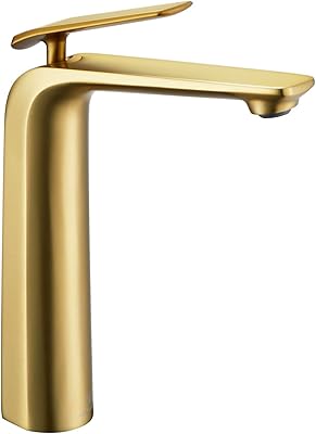 Robinet de salle de bains haut en or tocaloa, robinet de salle