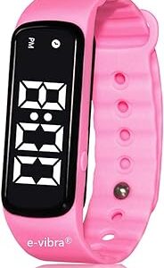 Montre de rappel d'alarme de vibration silencieuse e-vibra avec jusqu'à 8 alarmes personnelles pour l'apprentissage de la propreté, montre de pot d'alarme pour enfants et adultes (rose). Diaytar : L'e-commerce accessible à tous les Sénégalais