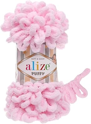 Fil à tricoter à la main alize puffy (rose bébé n° 31)