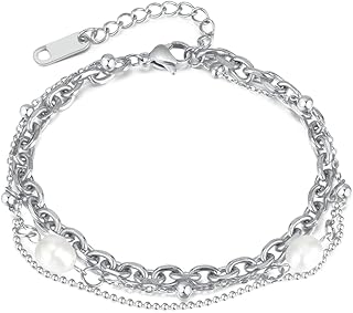 Bracelet en acier inoxydable pour femme double couche