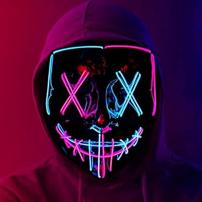 Masque led amateur d'halloween au design effrayant, masque de purge i masque