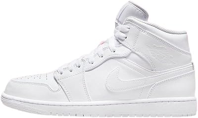 Chaussures jordan 1 mi-longues pour hommes, blanc et blanc (554724 136)