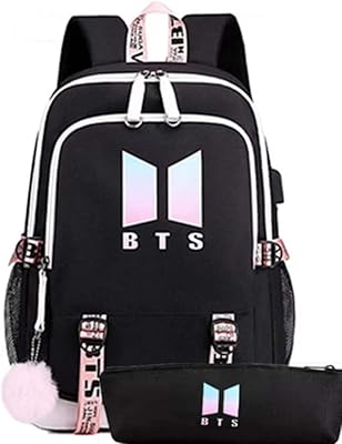 Goodern bts bangtan boys sacs à dos pour ordinateur portable avec trousse à