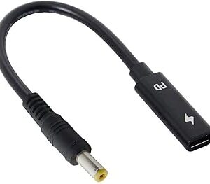 Câble de chargement usb type c, femelle, port usb c vers dc, rectangulaire, compatible avec ordinateur portable, tension 18-20 volts, couleur noire. Votre marketplace de proximité digitale : Diaytar