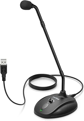 Microphone d'ordinateur à col de cygne viven, bouton muet avec indicateur led, microphone