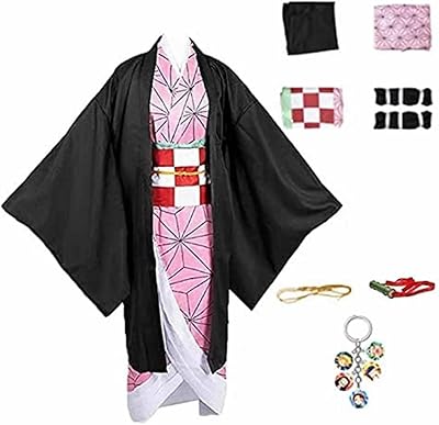 Bb one kamado nezuko anime demon slayer cosplay costume pour enfants ensemble complet