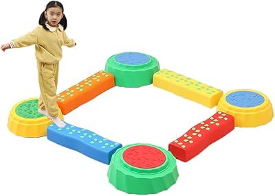 Poutre d'équilibre pour enfants, 8 pièces de tremplins antidérapants pour enfants sensoriels, planche