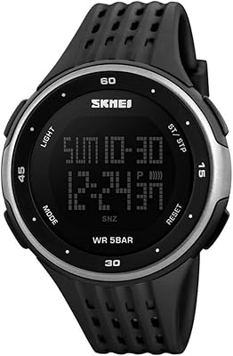 Montre de sport numérique en caoutchouc pour hommes 1219