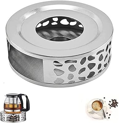 Chauffe-thé chauffe-thé en acier inoxydable avec bougeoir chauffe-théière avec motif décoratif pour théières