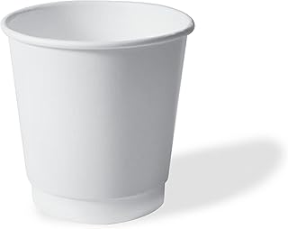 Gobelet en papier robuste à double paroi bonybak de 4 oz, tout blanc