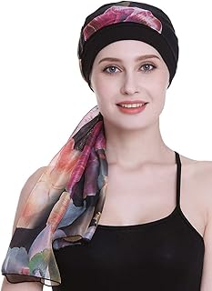 Chapeau de chimiothérapie élégant avec foulards en soie pour femmes atteintes de cancer